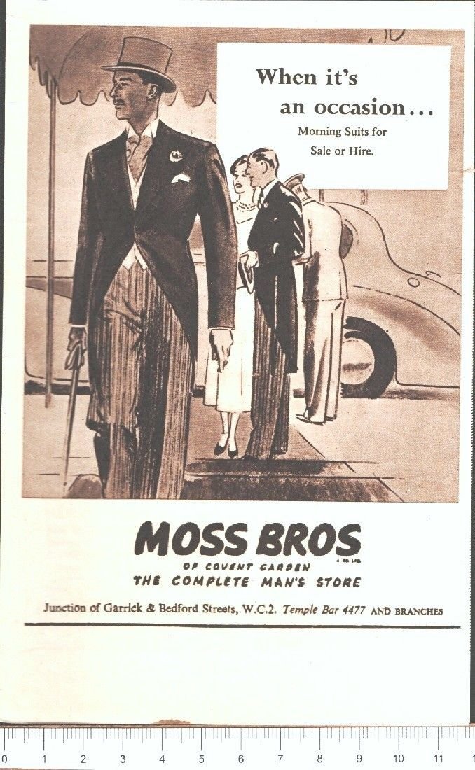 Advertising - Moss Bros. The complete man's store - 1951