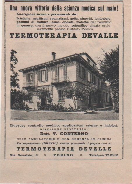 Advertising - Termoterapia Devalle - Pubblicità 1953