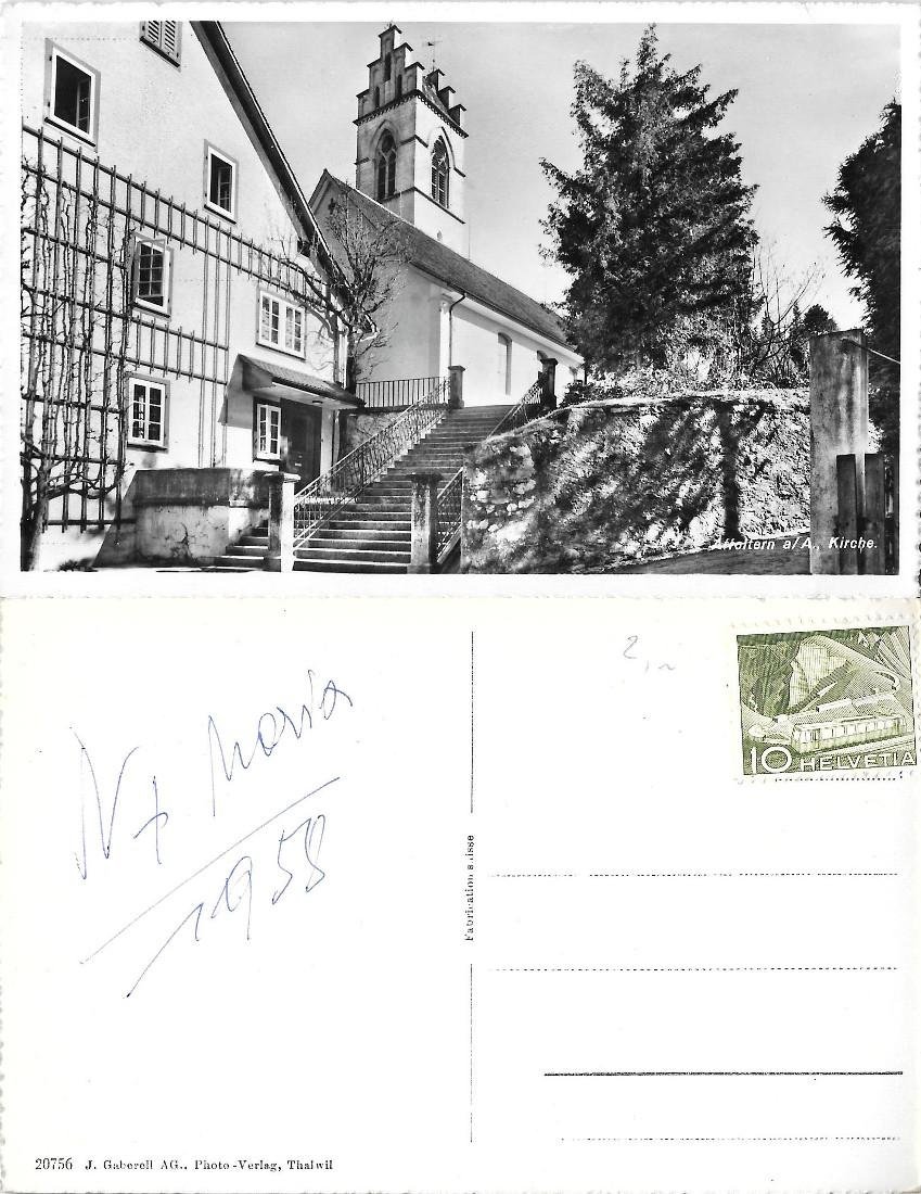 Affoltern Kirche. Non viaggiata data 1958