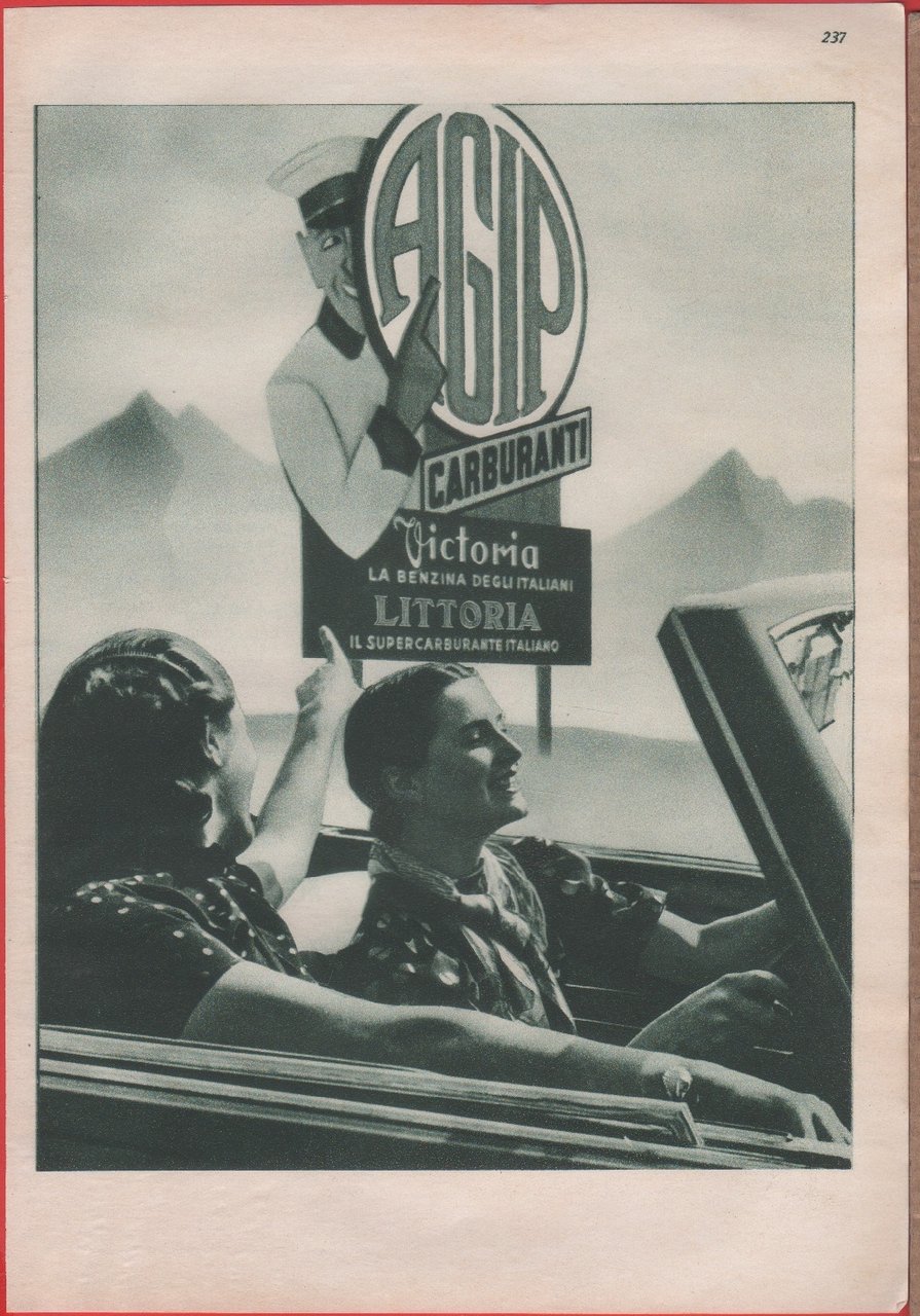 Agip Victoria, Agip Littoria. Advertising 1937
