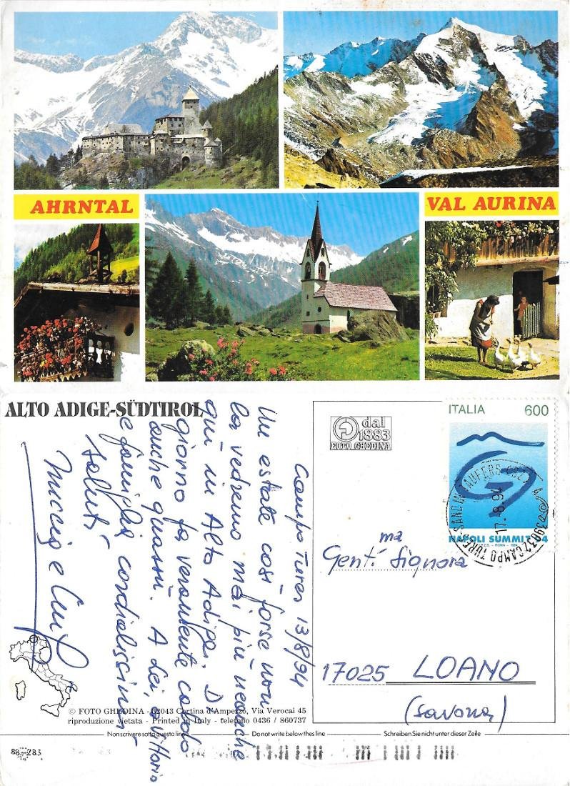 Ahrntal. Val Aurina. Viaggiata 1994