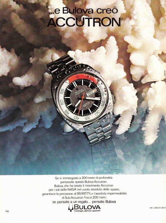 Akhir, Cantieri di Pisa/Bulova Accutron. Advertising 1974