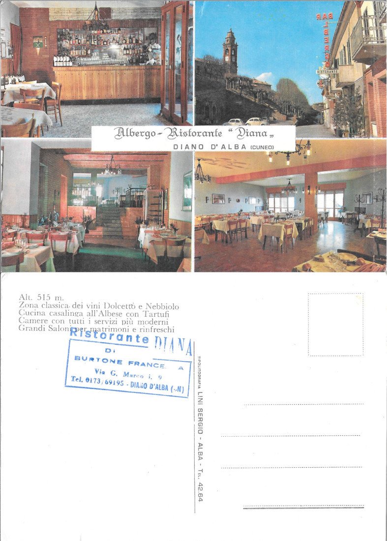 Albergo Ristorante Diana. Diano d'Alba (CN). Non viaggiata