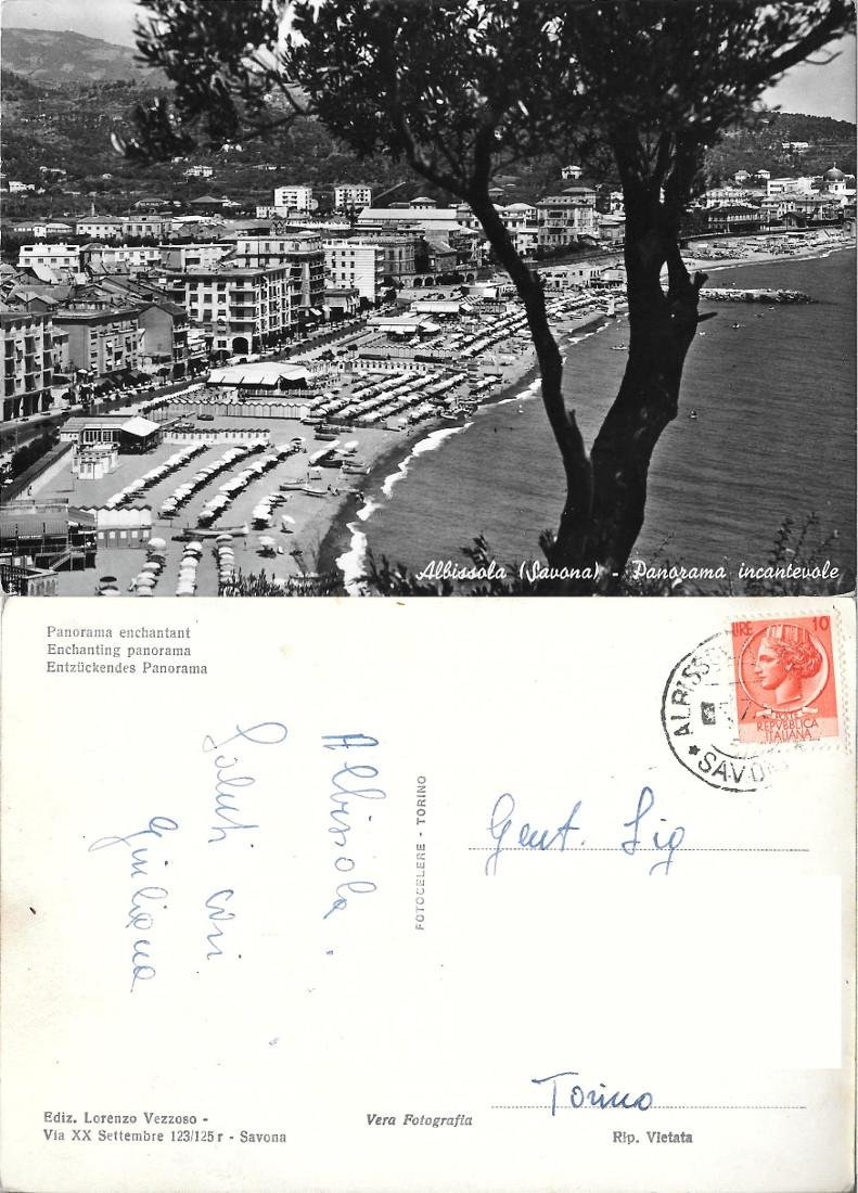 Albissola (Savona). Panorama incantevole. Viaggiata 1951