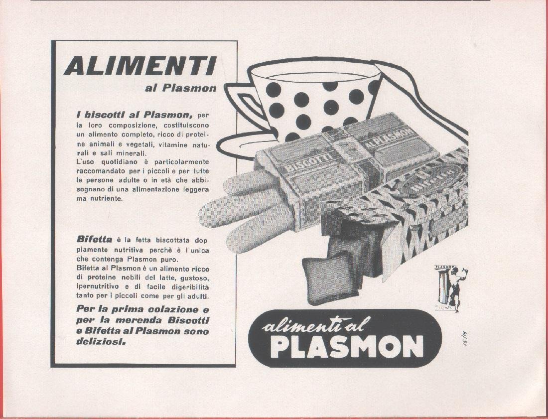 Alimenti al Plasmon. Pubblicita 1959