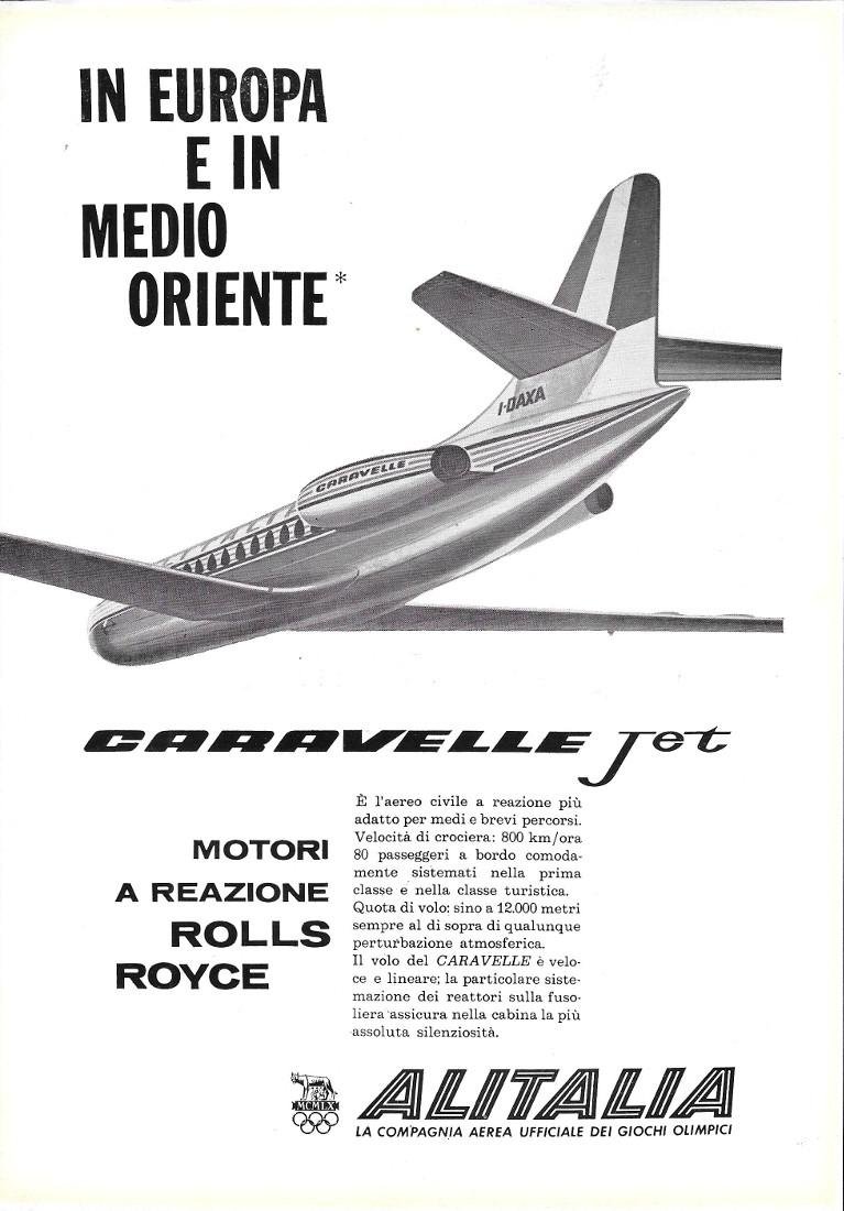 Alitalia. Caravelle Jet, in Europa e in Medio Oriente. Advertising …