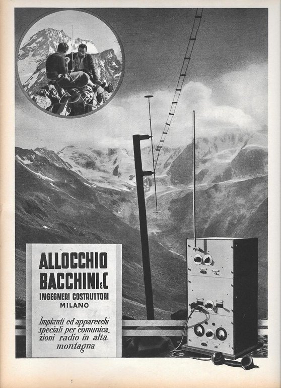 Alocchio Bacchini &amp; C. Radio per alta montagna/Westinghouse. Advertising 1936 | Immagine Gallery 1