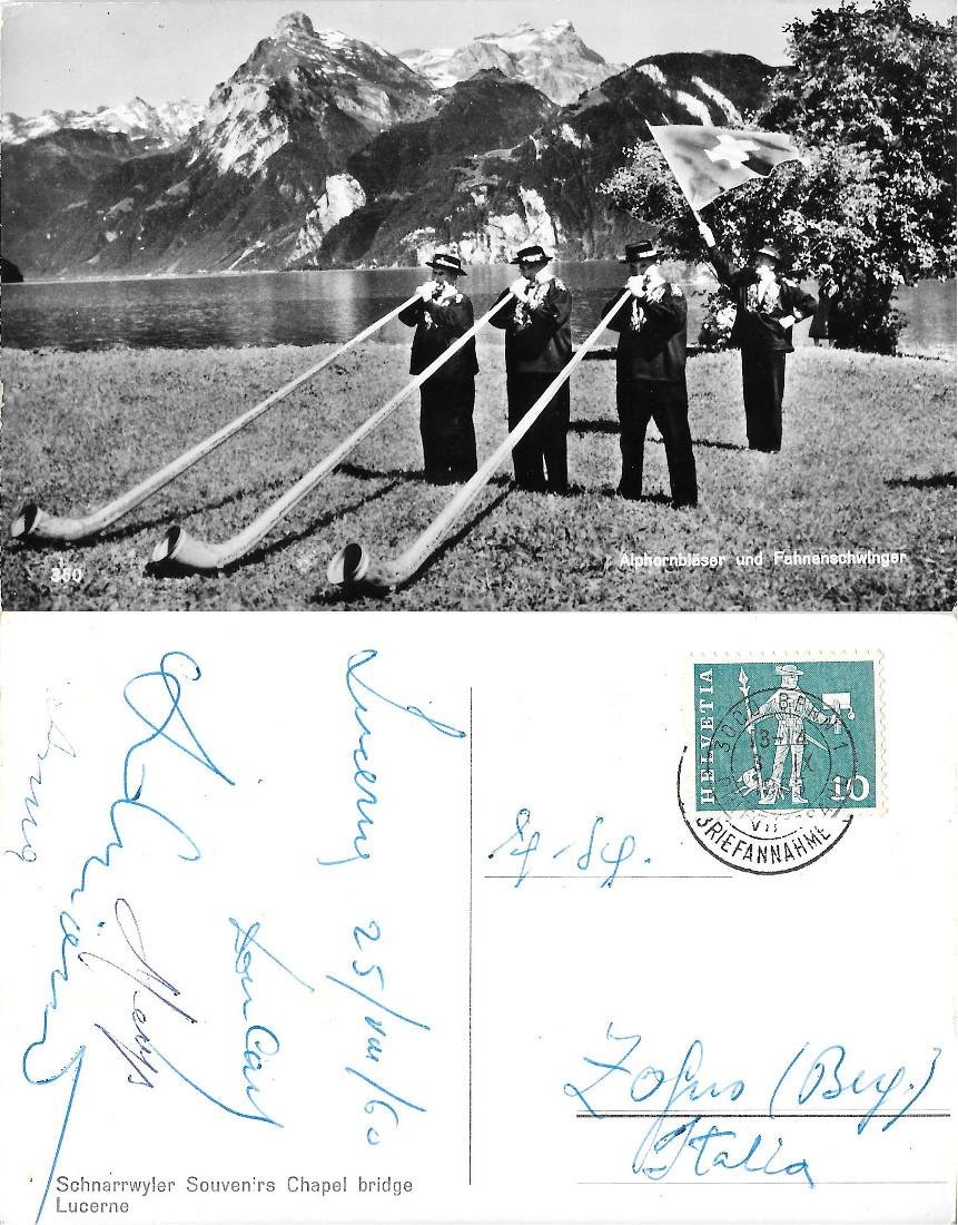 Alphornblaser und Fahnenschwinger. Viaggiata 1960