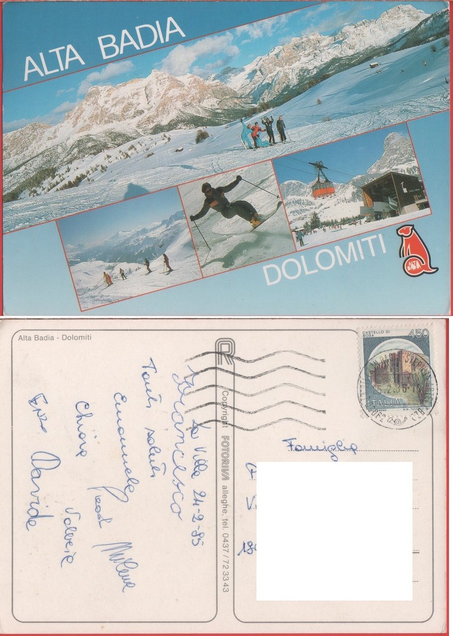 Alta Badia. Dolomiti. Viaggiata 1985