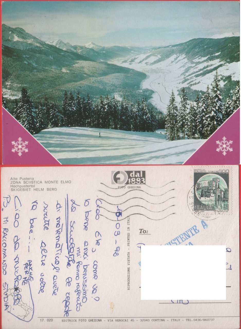 Alta Pusteria (monte Elmo) - Viaggiata 1992