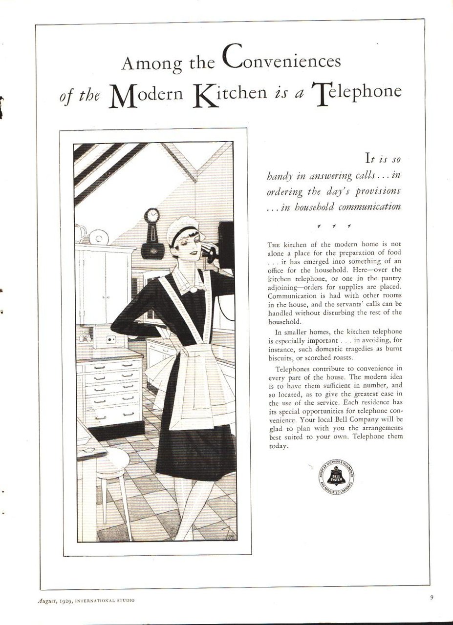 Among the conveniences of the modern kitchen isa a telephone. …
