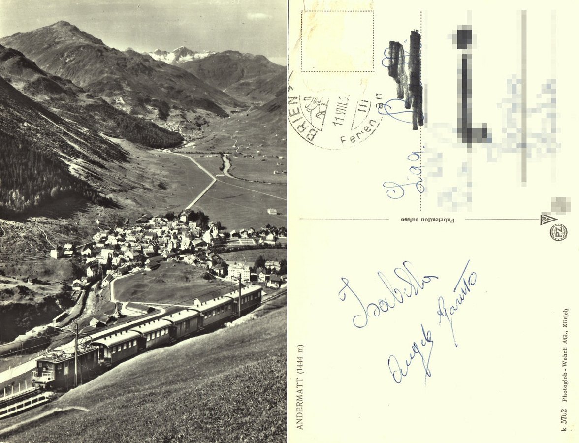 Andermatt. Viaggiata 1963