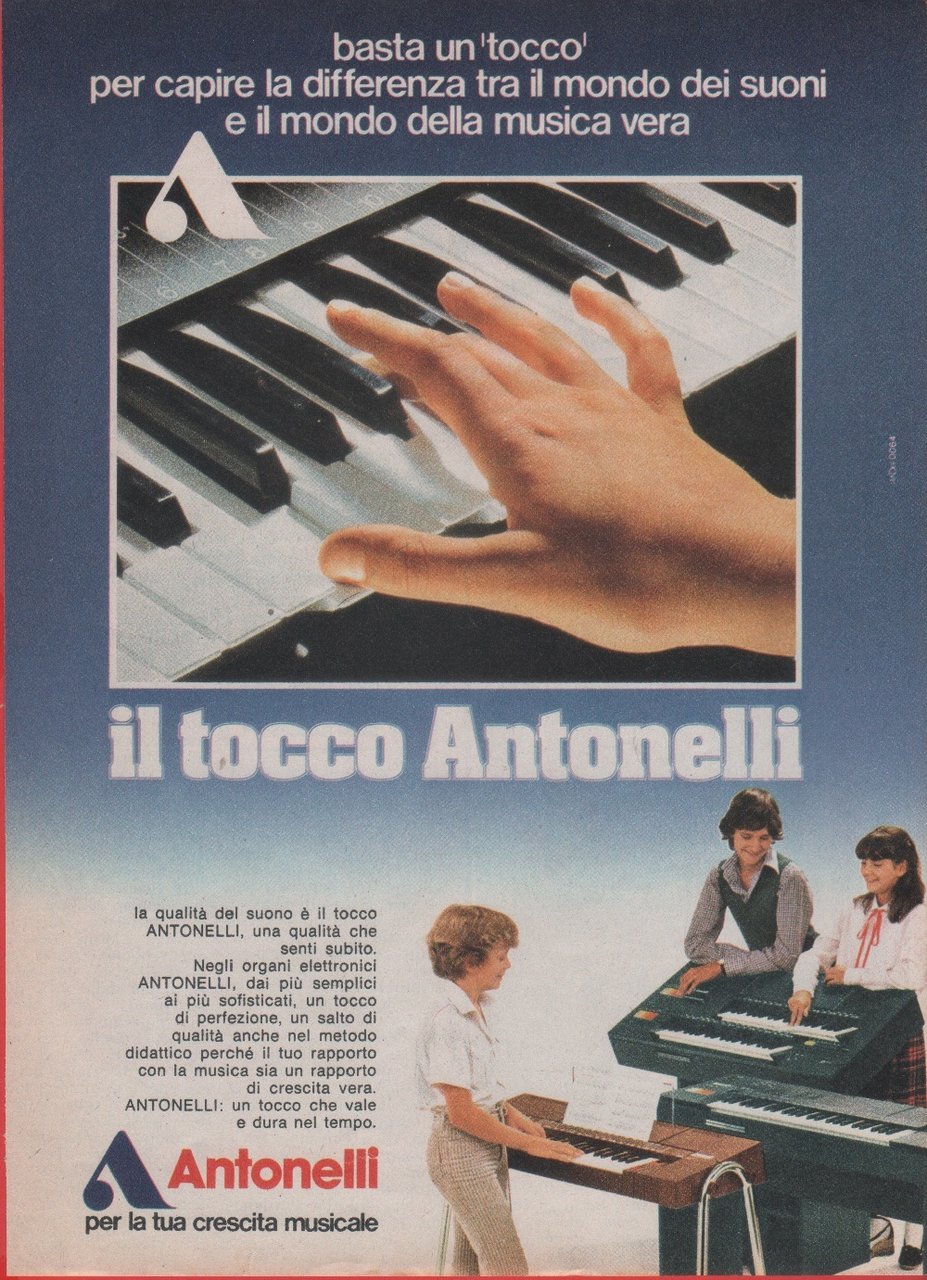 Antonelli. Tastiere musicali. Advertising 1980