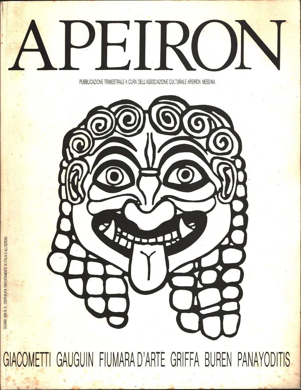 Apeiron. Rivista Ass. Culturale Apeiron Messina. 1989 n. zero