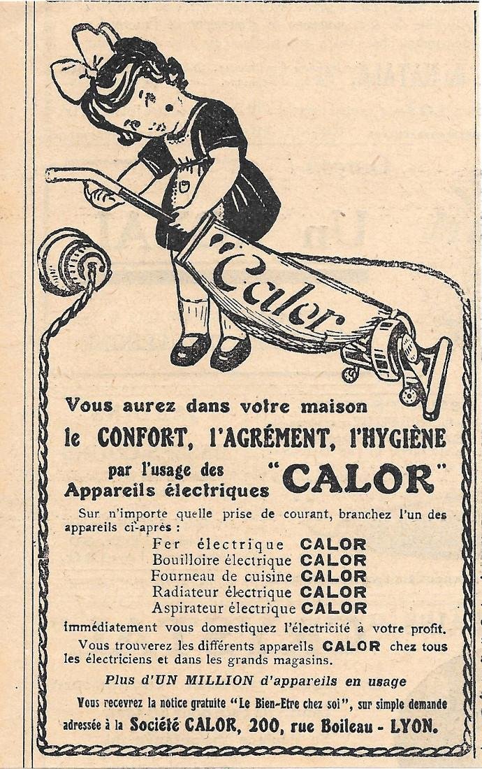 Appareils electriques Calor. Lyon . Pubblicita 1926