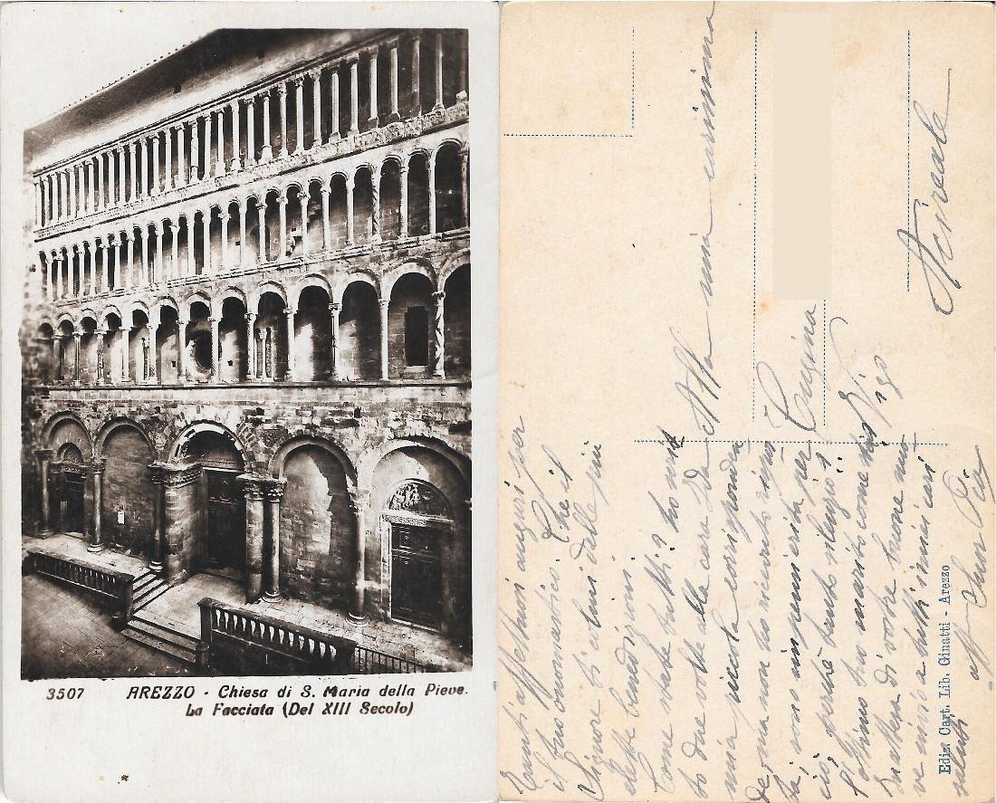 Arezzo. Chiesa di S. Maria della Pieve . Scritta