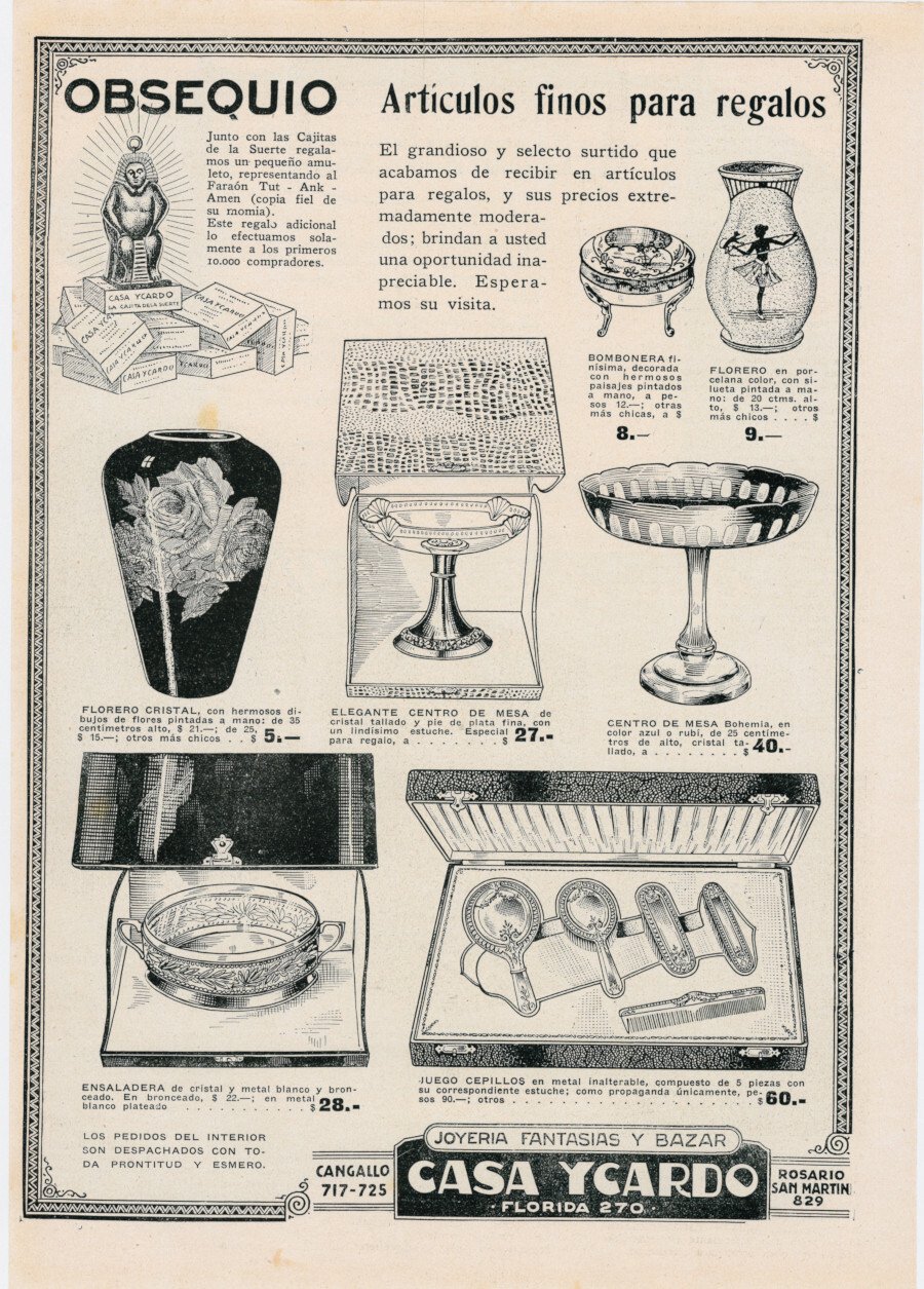 Articulos finos para regalos / Perfumeria Dubarry. Advertising 1922