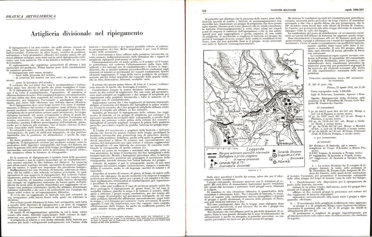 Artiglieria divisionale nel ripiegamento - Nazione Militare 1936