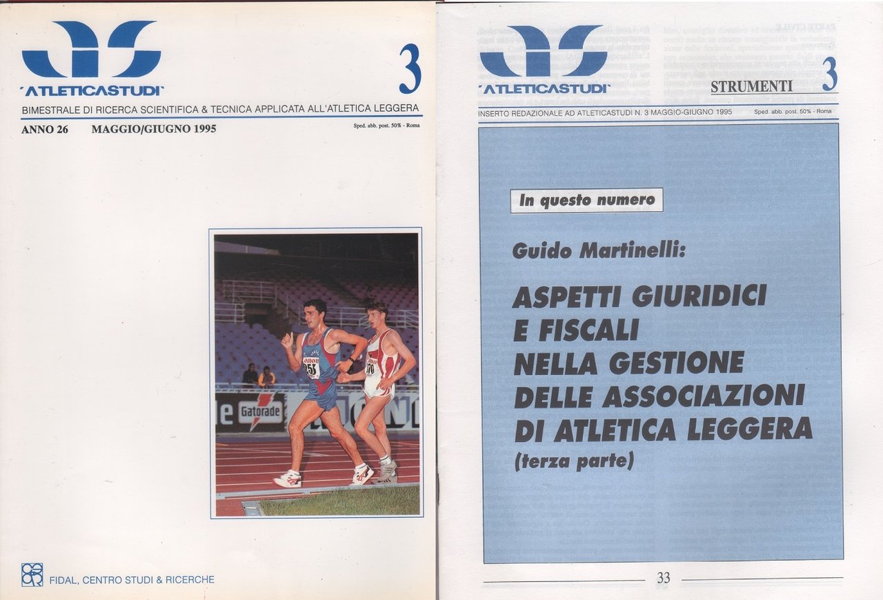 AS. Atletica studi. Anno XXVI n. 1, 1995, allegato Studi …