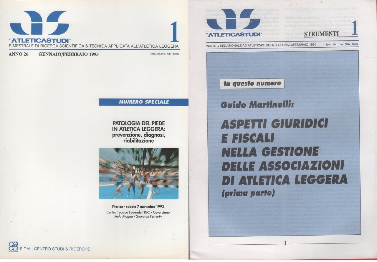 AS. Atletica studi. Anno XXVI n. 1, 1995, Patologia del …