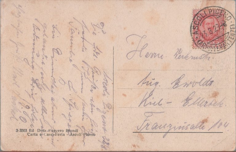 Ascoli Piceno. Panorama preso dalla Fortezza. viaggiata 1928 | Immagine Gallery 2