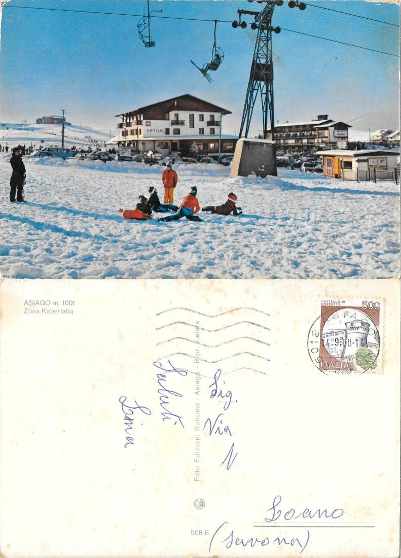 Asiago. Zona Kaberlaba. Viaggiata 1988