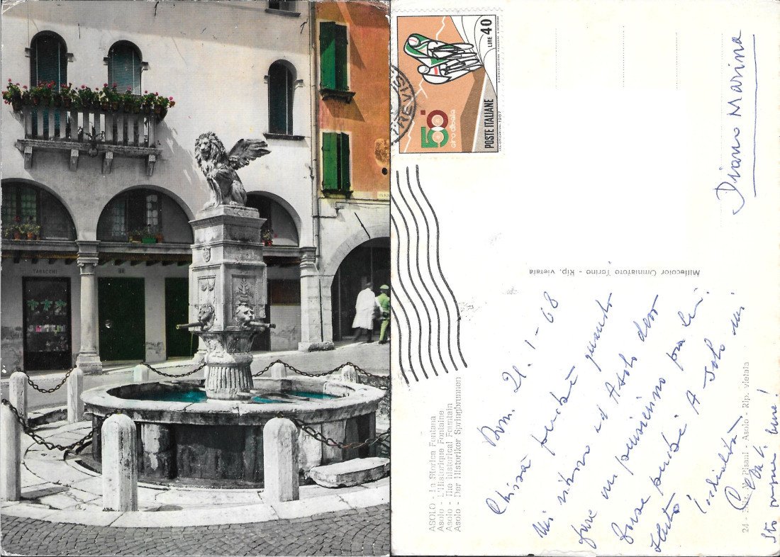 Asolo. La Storica Fontana. Viaggiata 1968