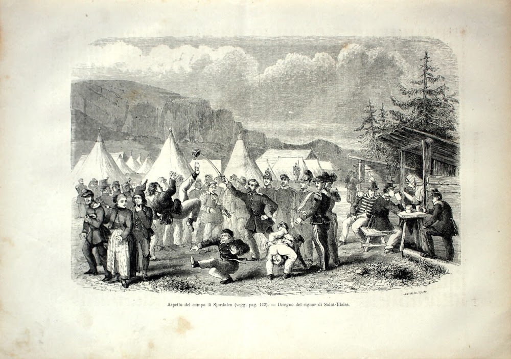 Aspetto del campo di Sjordalen (Norvegia). Stampa 1864