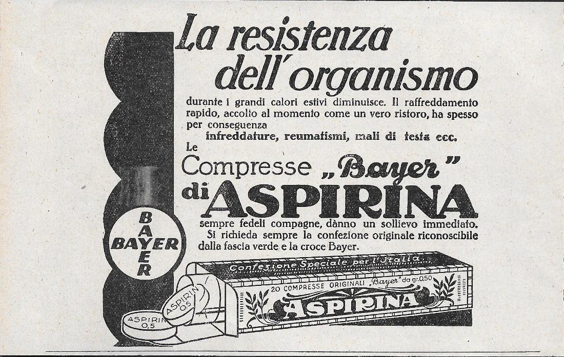 Aspirina - Bayer. Advertising 1928