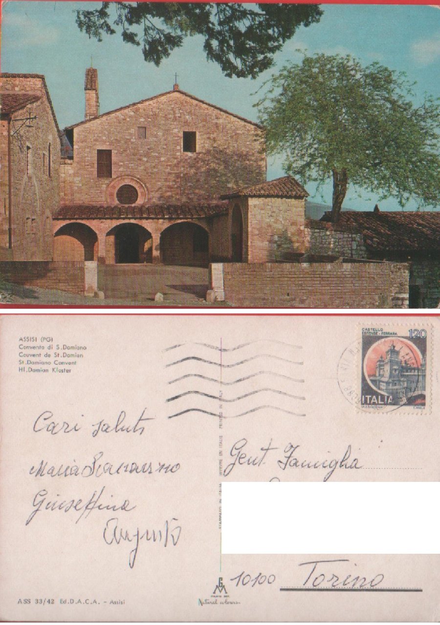 Assisi. Convento di S. Damiano. Viaggiata