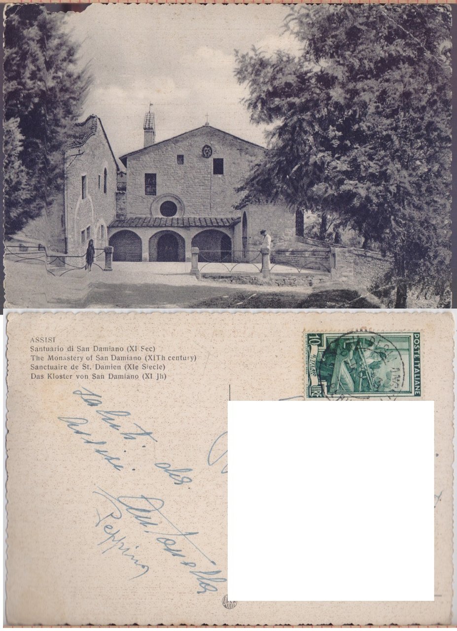 Assisi. Santuario di San Damiano. Viaggiata 1953