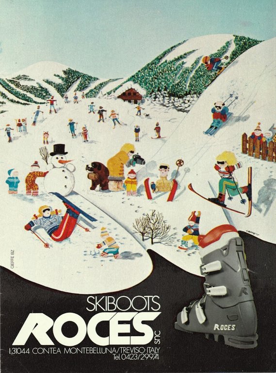 Attacchi Cober/Skiboots Roces. Advertising 1977