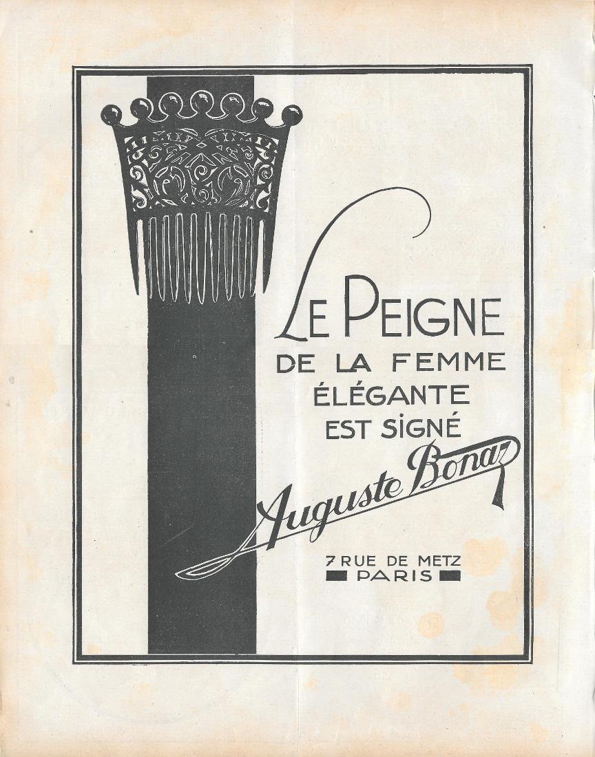 Auguste Bonaz (pettinini). Stampa 1923