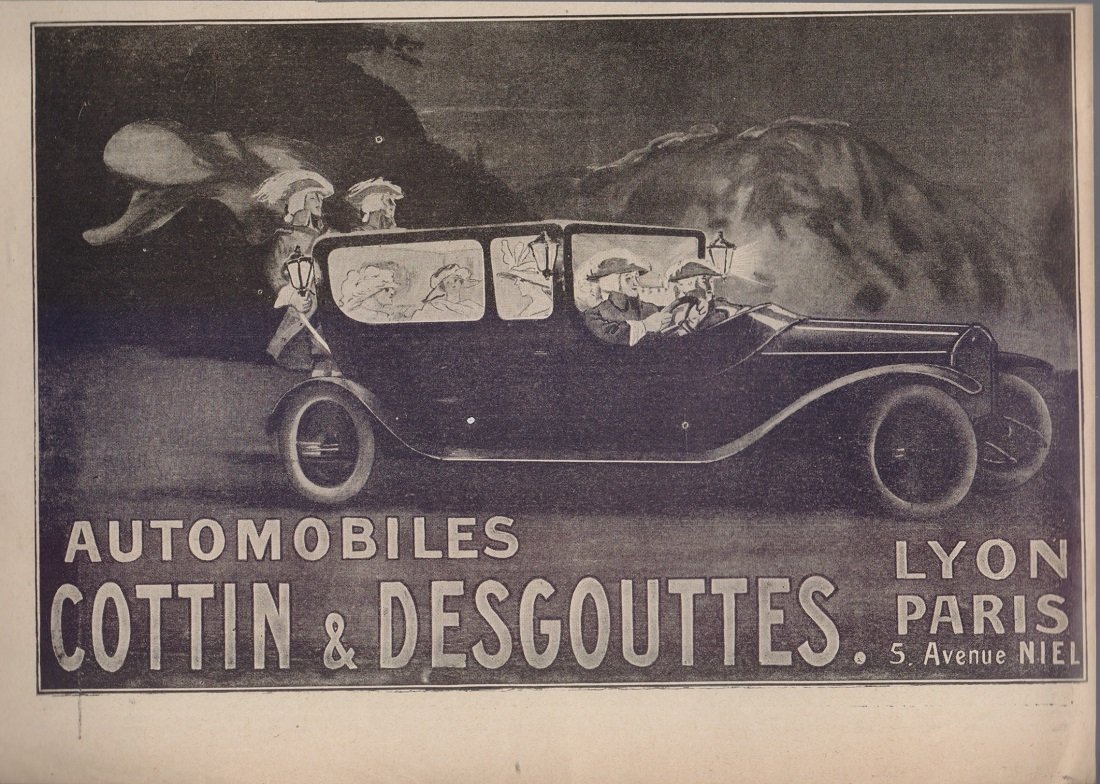 Automobiles Cottin &amp; Desgouttes. Lyon. Advertising 1915