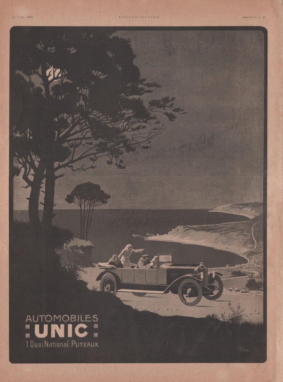 Automobiles Unic, Puteaux. Advertising 1920
