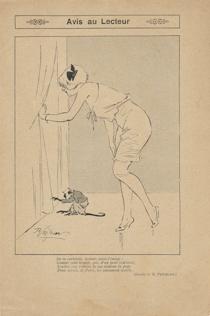 Avis au lecteur. (ill. Prejelan). Stampa 1913