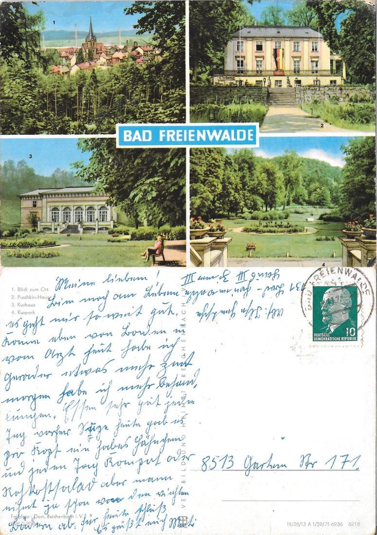 Bad Freienwalde. vedute. Viaggiata