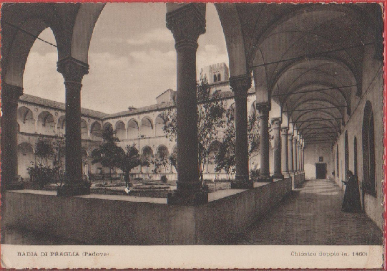 Badia di Praglia (PD). Chiostro doppio. Non viaggiata, stampa 1941