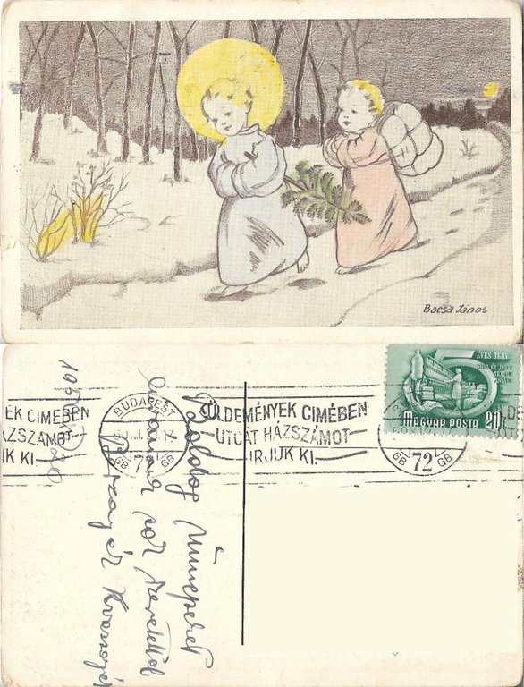 Bambini sulla neve (Ungheria). Viaggiata 1921