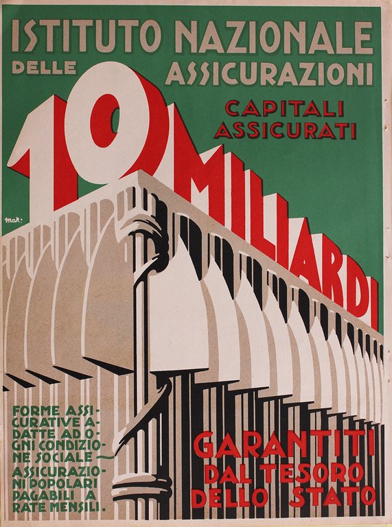 Banca Nazionale del Lavoro/Istituto Nazionale delle Assicurazioni. Advertising 1930