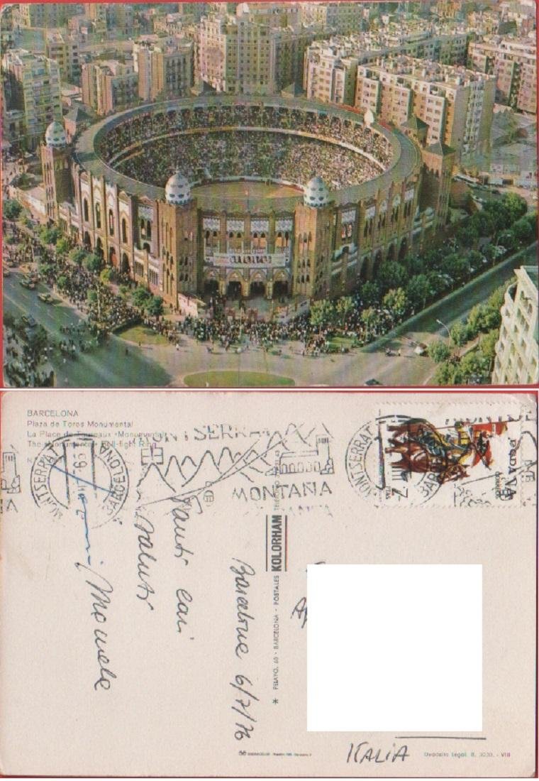 Barcellona. Plaza de Toros Monumental. Viaggiata 1965