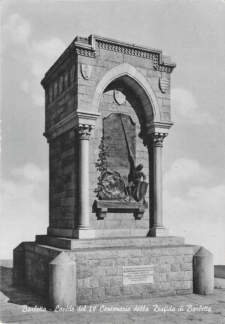 Barletta. Lapide del IV centenario della Disfida di Barletta. Non …