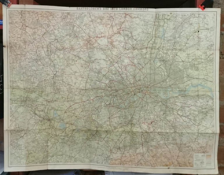 Bartholomew's contoured map of London environs. 1926