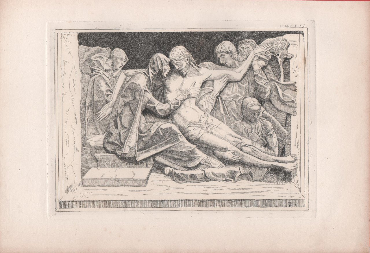 Bas-Relief, formerly at the Certosa, by the Brothers Mantegazza. Engraving … | Immagine principale