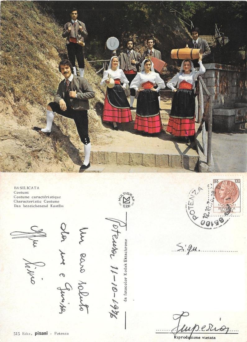 Basilicata. Costumi. Viaggiata 1976