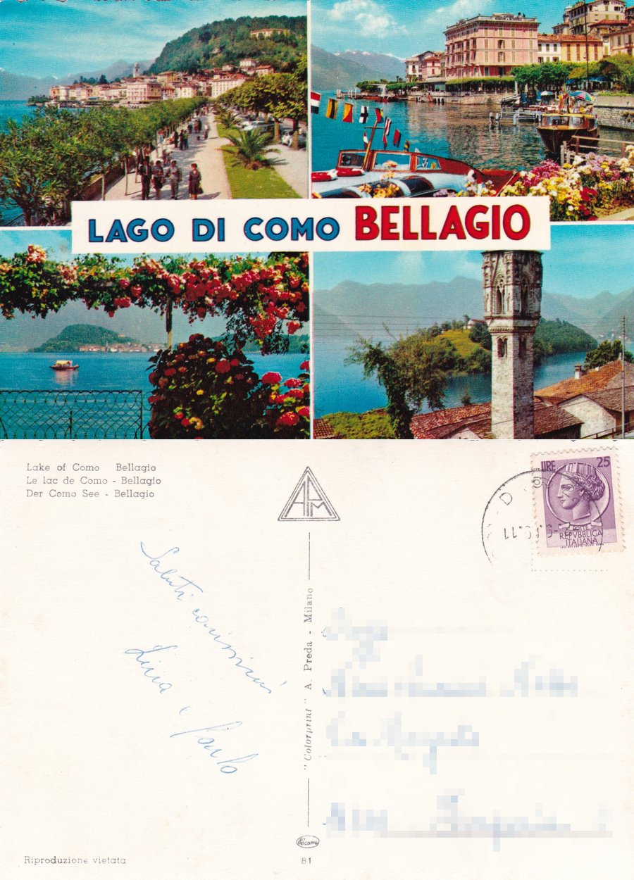 Bellagio. Lago di Como. Viaggiata