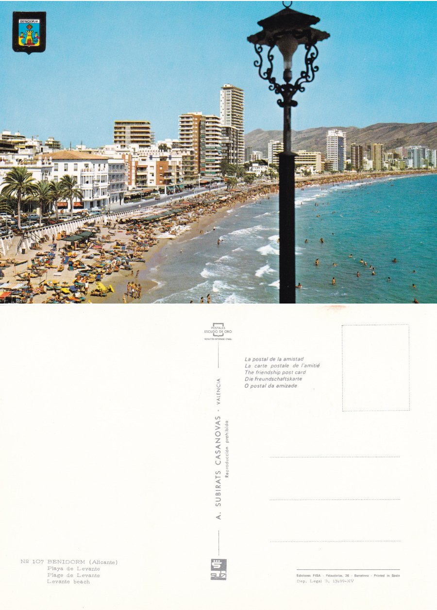 Benidorm. Playa de Levante. Non viaggiata