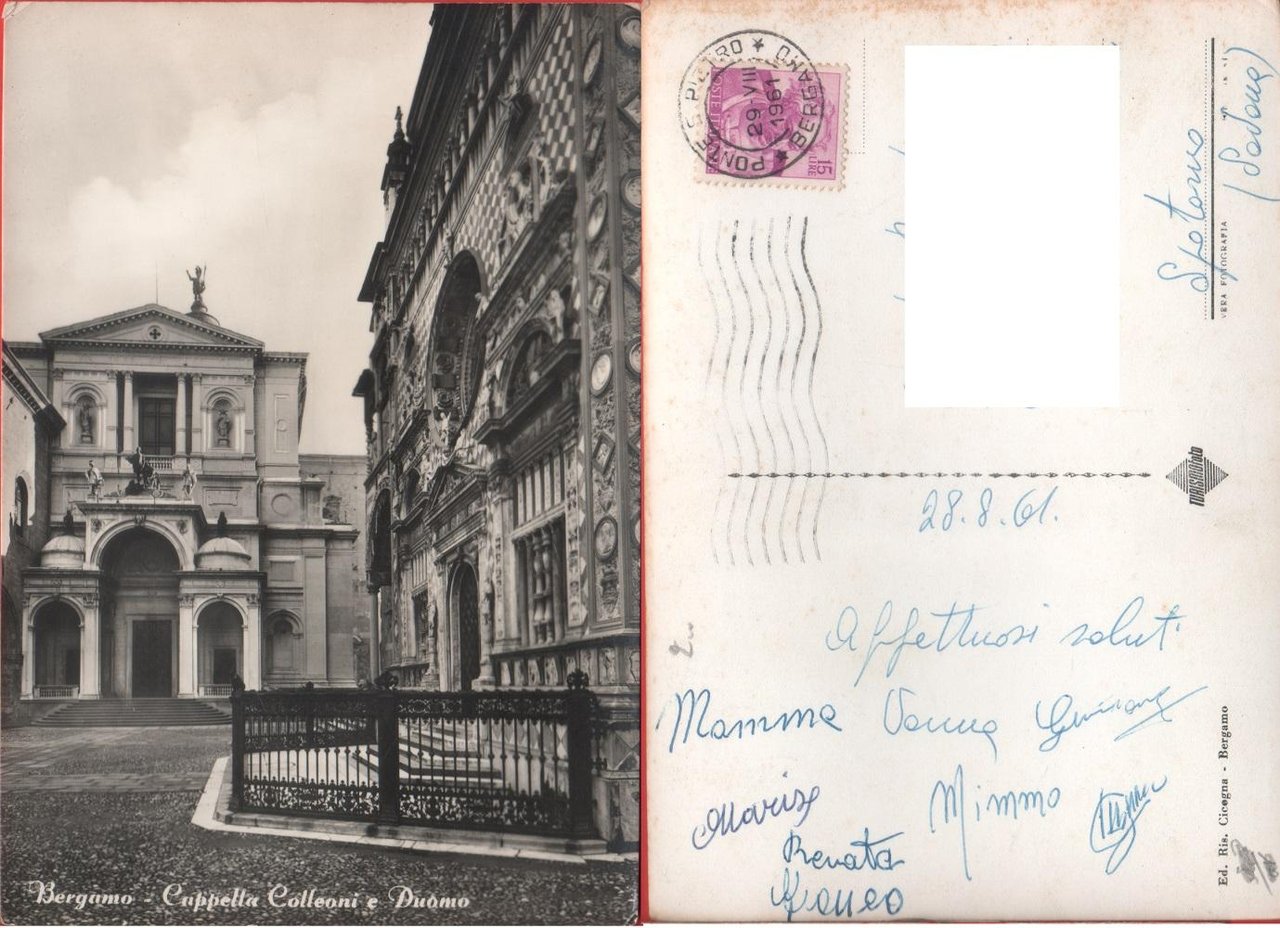 Bergamo. Cappella Colleoni Duomo. Viaggiata 1961