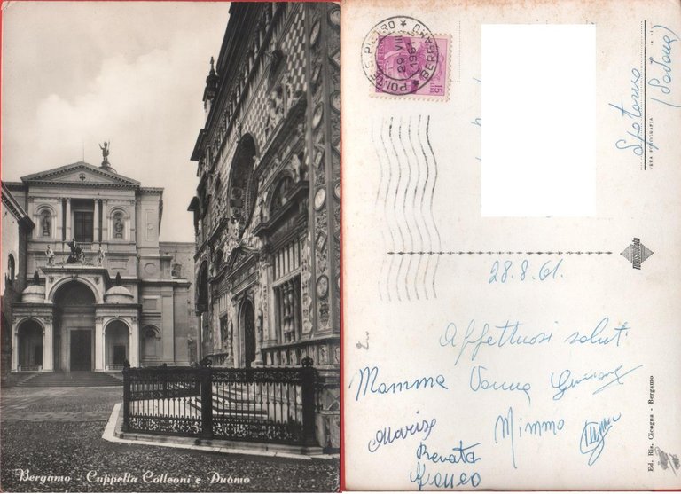 Bergamo. Cappella Colleoni  Duomo. Viaggiata 1961