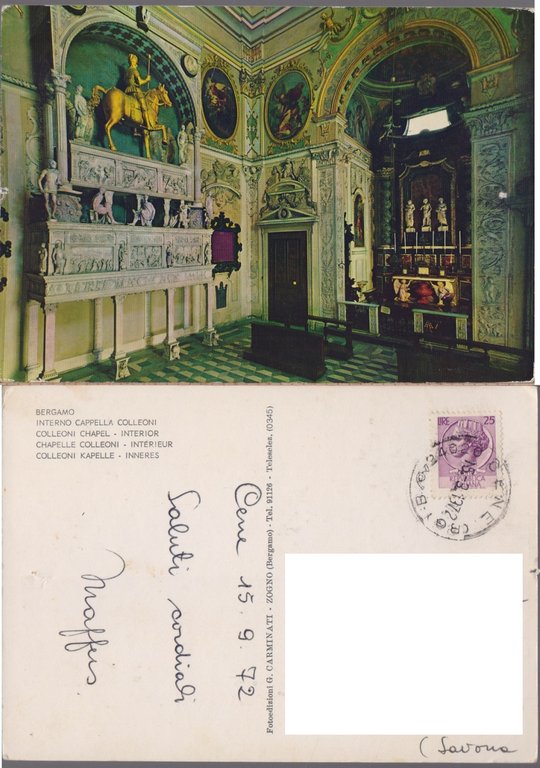 Bergamo. Interno Cappella Colleoni. Viaggiata 1972